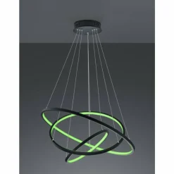Suspension Trio Aaron LED Anthracite, 1 lumière, Télécommandes, Changeur de couleurs