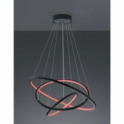 Suspension Trio Aaron LED Anthracite, 1 lumière, Télécommandes, Changeur de couleurs