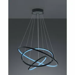 Suspension Trio Aaron LED Anthracite, 1 lumière, Télécommandes, Changeur de couleurs