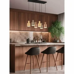 Suspension Trio AGUDO Noir, 6 lumières