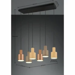 Suspension Trio AGUDO Noir, 6 lumières