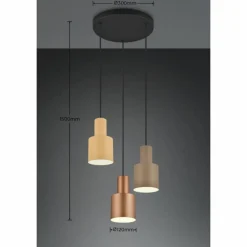 Suspension Trio AGUDO Noir, 3 lumières
