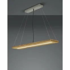 Suspension Trio Brad LED Bois clair, 1 lumière