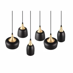 Suspension Trio Chiraz Noir, 6 lumières