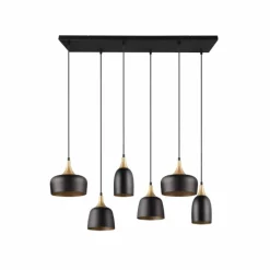 Suspension Trio Chiraz Noir, 6 lumières