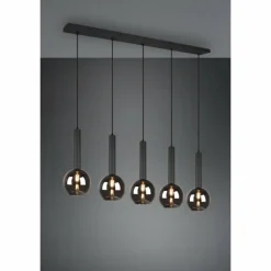 Suspension Trio Clayton Noir, 5 lumières