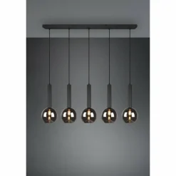 Suspension Trio Clayton Noir, 5 lumières