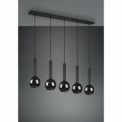 Suspension Trio Clayton Noir, 5 lumières