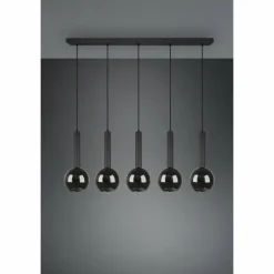 Suspension Trio Clayton Noir, 5 lumières