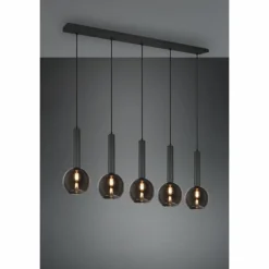 Suspension Trio Clayton Noir, 5 lumières