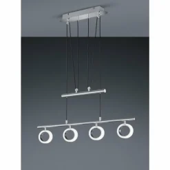 Suspension Trio CORLAND II LED Chrome, 4 lumières
