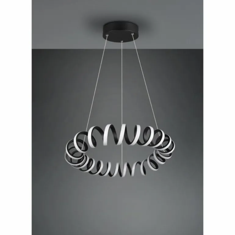 Suspension Trio Curl LED Noir, 1 lumière