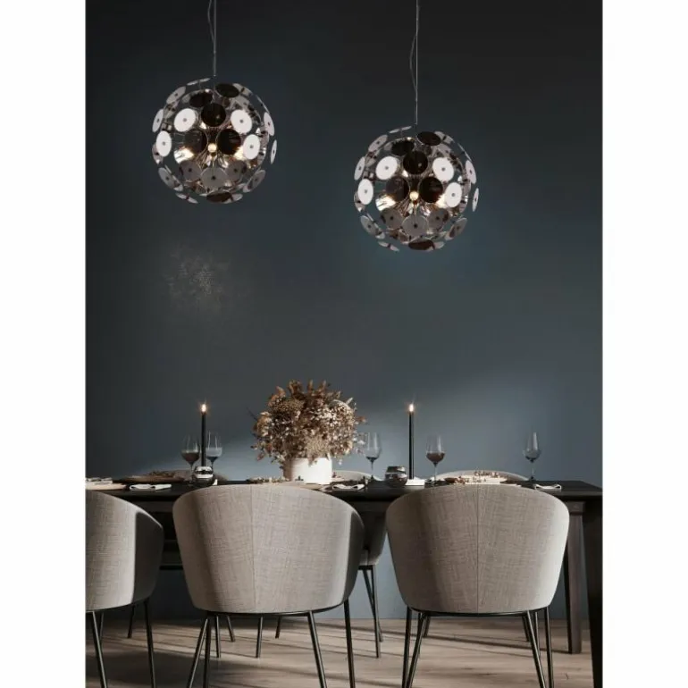 Suspension Trio Discalgo Noir, 6 lumières