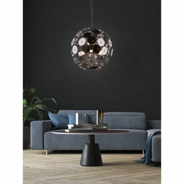 Suspension Trio Discalgo Noir, 6 lumières