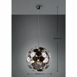 Suspension Trio Discalgo Noir, 6 lumières