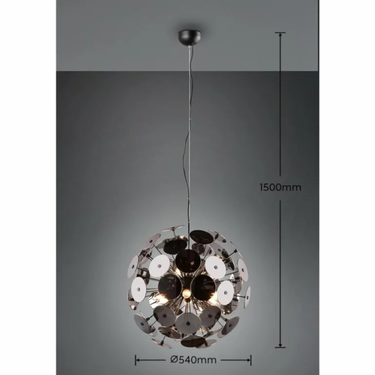 Suspension Trio Discalgo Noir, 6 lumières