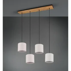 Suspension Trio Elmau Brun foncé, Nickel mat, 4 lumières