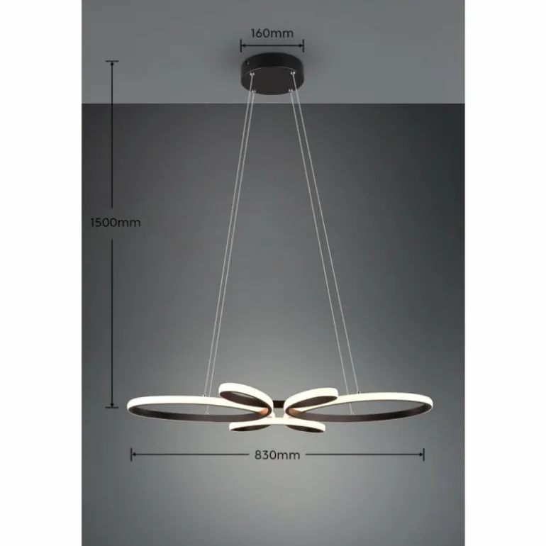 Suspension Trio FLY LED Noir, 1 lumière