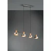 Suspension Trio Gaya Brun foncé, Nickel mat, 4 lumières