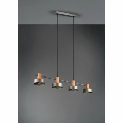 Suspension Trio Gaya Brun foncé, Nickel mat, 4 lumières