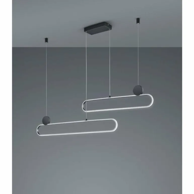Suspension Trio Grant LED Aluminium, 1 lumière