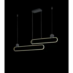 Suspension Trio Grant LED Laiton, Noir, 1 lumière