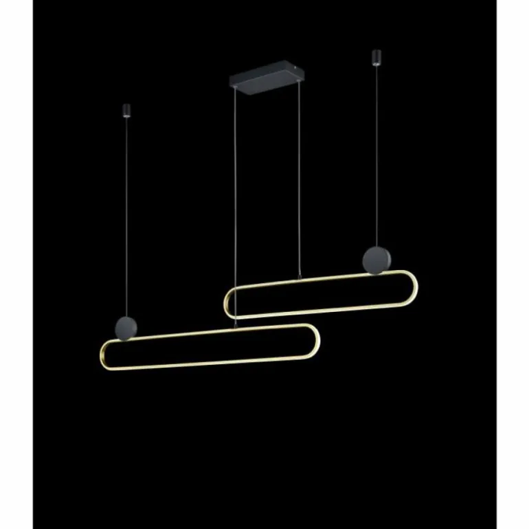 Suspension Trio Grant LED Laiton, Noir, 1 lumière