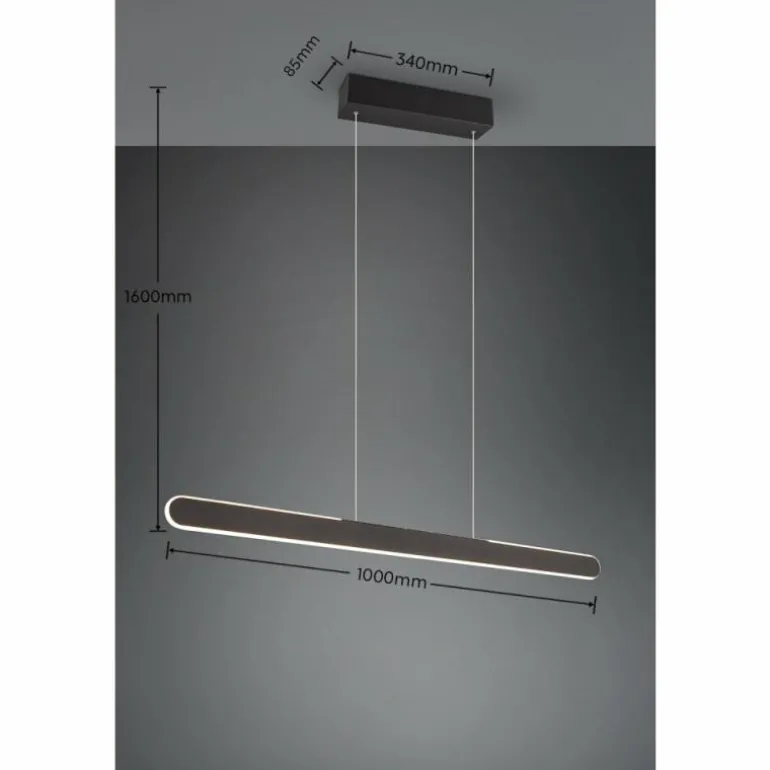Suspension Trio HELIOS LED Noir, 1 lumière