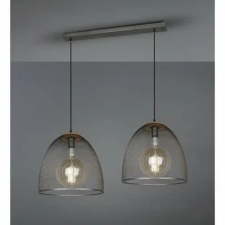 Suspension Trio Ivar Brun foncé, Nickel mat, 2 lumières