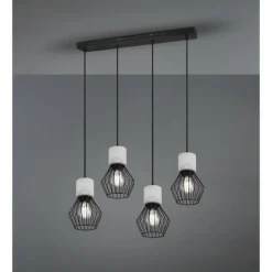 Suspension Trio Jamiro Noir, 4 lumières