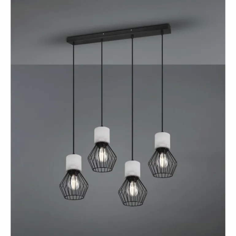 Suspension Trio Jamiro Noir, 4 lumières
