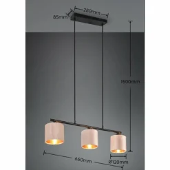 Suspension Trio JULIETA Noir, 3 lumières