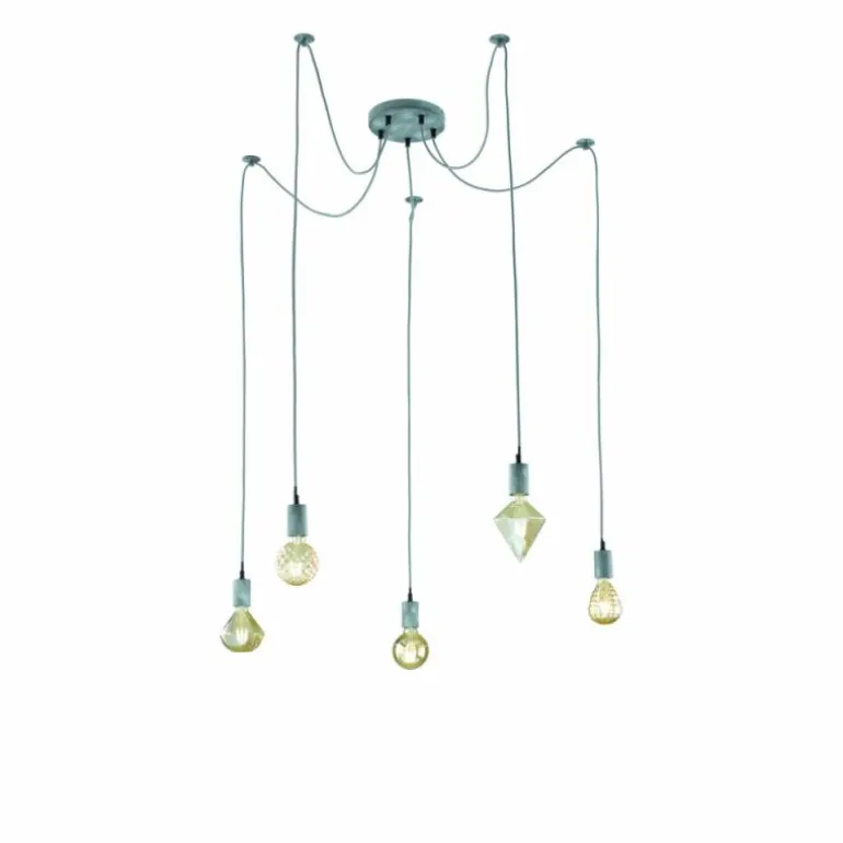 Suspension Trio Leuchten Cord Gris, 5 lumières