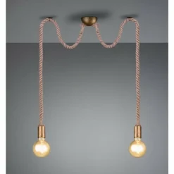 Suspension Trio Leuchten CORD Brun, Laiton, 2 lumières