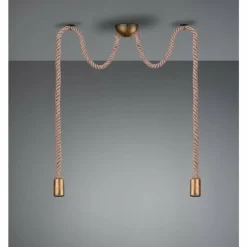 Suspension Trio Leuchten CORD Brun, Laiton, 2 lumières