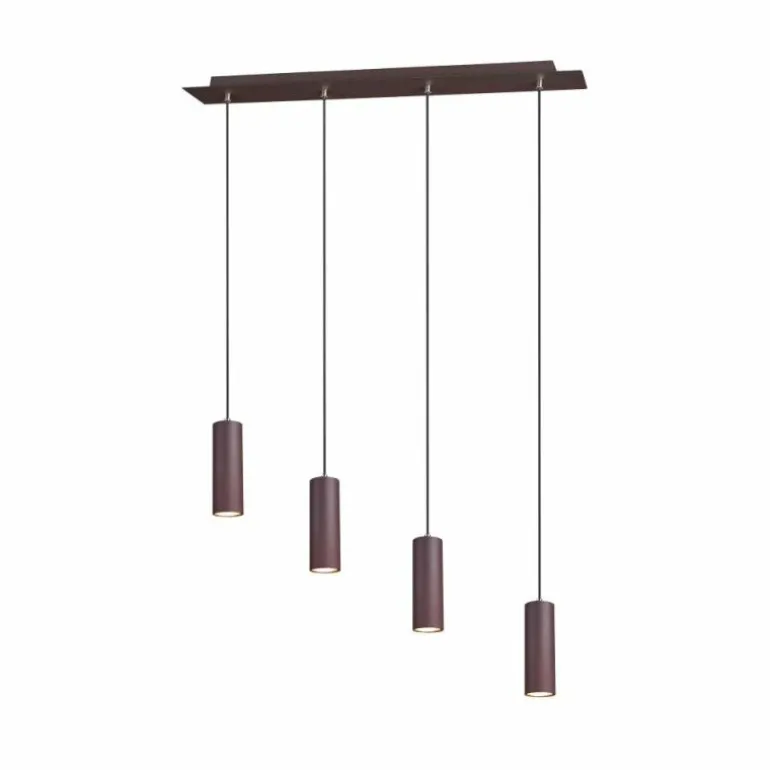 Suspension Trio Leuchten MARLEY Rouille, 4 lumières