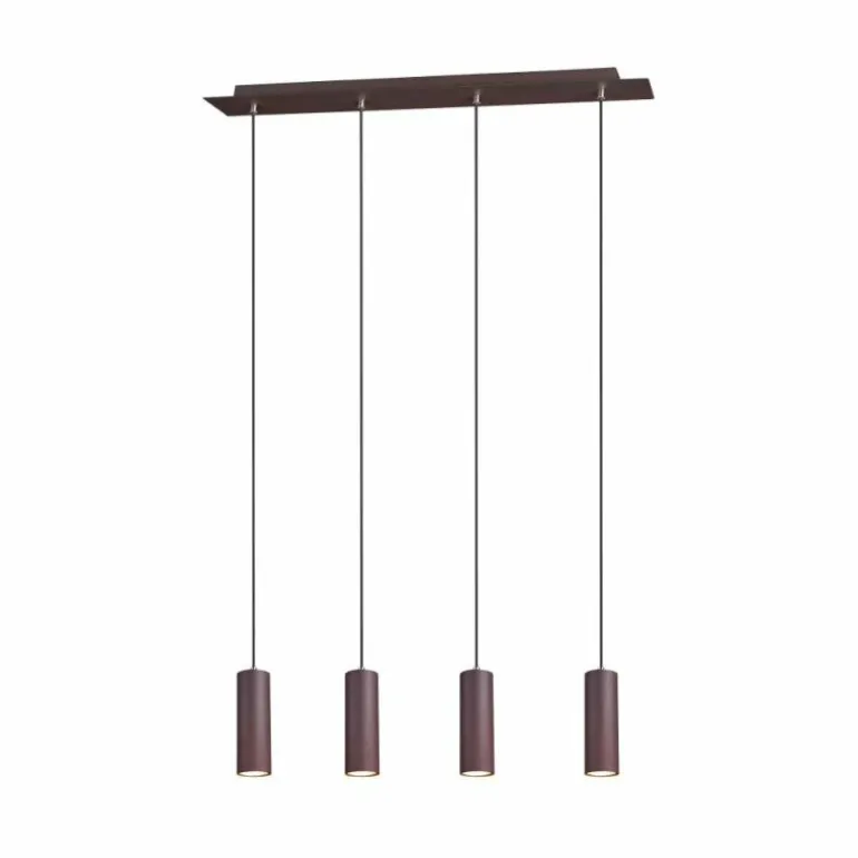 Suspension Trio Leuchten MARLEY Rouille, 4 lumières