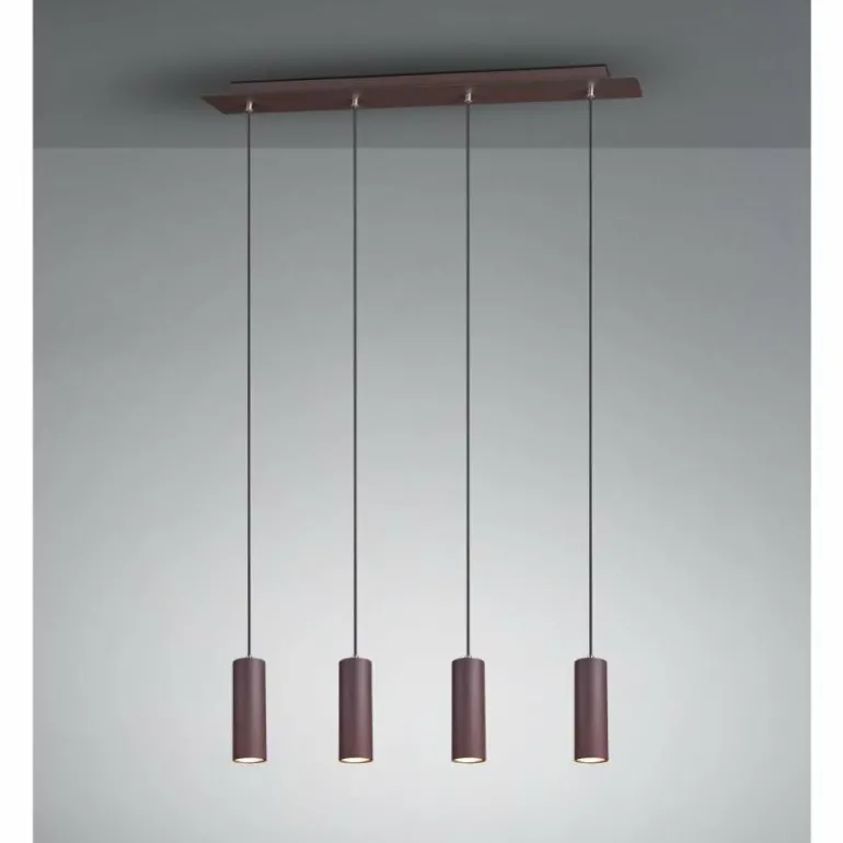 Suspension Trio Leuchten MARLEY Rouille, 4 lumières