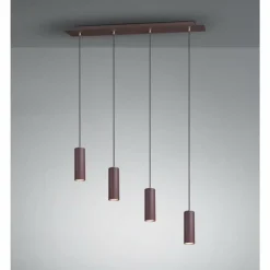 Suspension Trio Leuchten MARLEY Rouille, 4 lumières