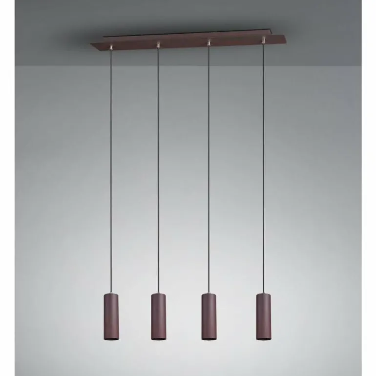 Suspension Trio Leuchten MARLEY Rouille, 4 lumières