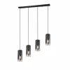 Suspension Trio Leuchten ROBIN Noir, 4 lumières