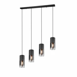 Suspension Trio Leuchten ROBIN Noir, 4 lumières