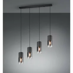Suspension Trio Leuchten ROBIN Noir, 4 lumières