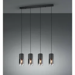 Suspension Trio Leuchten ROBIN Noir, 4 lumières