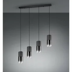 Suspension Trio Leuchten ROBIN Noir, 4 lumières