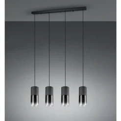 Suspension Trio Leuchten ROBIN Noir, 4 lumières