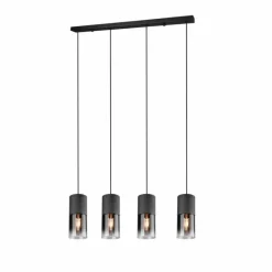 Suspension Trio Leuchten ROBIN Noir, 4 lumières