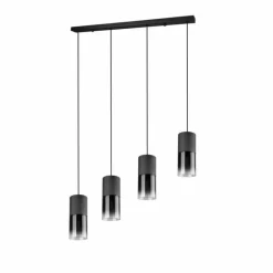 Suspension Trio Leuchten ROBIN Noir, 4 lumières