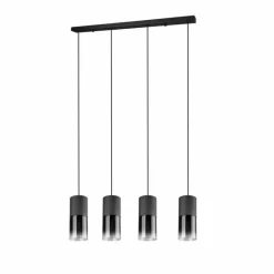 Suspension Trio Leuchten ROBIN Noir, 4 lumières
