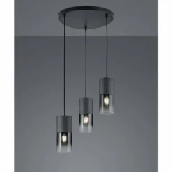 Suspension Trio Leuchten ROBIN Noir, 3 lumières